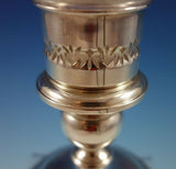 Old French by Gorham Sterling Silver and Glass Hurricane Lamp Pair #662 (#2366)