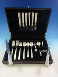 Moderne by Adra Sterling Silver Flatware Set Modernism Worked w/Adler 29 Pcs