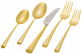 Gold Imperial Caviar by Lenox Stainless Steel Flatware Set Service New 20 pieces