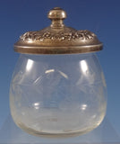 Repousse by Kirk Sterling Silver Jelly Jar w/Cover & Etched Glass #20F (#0796)