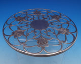 Water Lily by Unknown Glass Trivet Plate with Silver Overlay 7 3/4" (#7866)