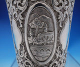 Colonial India Sterling Silver Cup Repoussed Scenic Landscape w/ Houses (#3901)