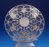 Water Lily by Unknown Glass Trivet Plate with Silver Overlay 7 3/4" (#7866)