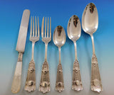 Ribbon by Wendt Sterling Silver Flatware Service for 8 Set 50 pcs Antique c1870