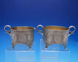 Lotus by Whiting Sterling Silver Sugar Creamer Set 2pc #402 Art Nouveau (#4345)
