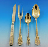French 950 Silver Vermeil Flatware Dessert Set Service by Andre Aucoc Paris 71pc