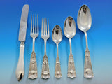 Ribbon by Wendt Sterling Silver Flatware Service for 8 Set 48 pcs Antique c1870