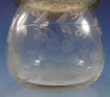Repousse by Kirk Sterling Silver Jelly Jar w/Cover & Etched Glass #20F (#0796)