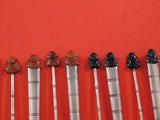 Lee Yee Hing Chinese Export .900 Silver Fruit Set 24pc Hong Kong Carved Buddah