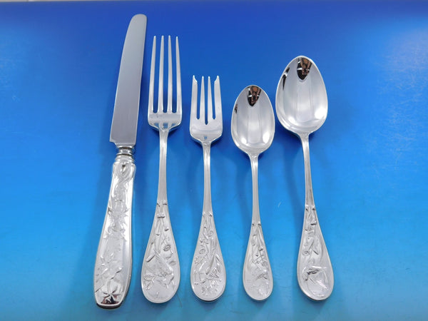 Audubon by Tiffany Sterling Silver Flatware Set 12 Service 64 pcs Dinner Birds