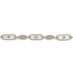 14k Filigree Crystal Quartz Bracelet w/Diamond and Lab-Created Stones (#J7360)