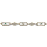 14k Filigree Crystal Quartz Bracelet w/Diamond and Lab-Created Stones (#J7360)