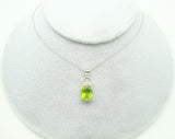 14k Gold Oval Genuine Natural Peridot Pendant with Diamonds (#J2349)