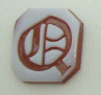 14K Gold Carved Agate Initial Pendant - Various Shapes Personalized New (#J2155)