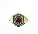 14k Gold Art Deco Filigree Ring with .60ct Genuine Natural Ruby (#J1876)