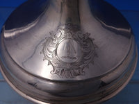Kalo Sterling Silver Candlestick Pair Handwrought with Family Crest (#7177)
