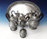 Zigri con Rosoni Mario Buccellati Italy 800 Silver Tea Set 5pc Segrinato (#2858)