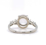 Platinum 3.21ct Ice Jadeite Jade and Diamond Ring Jewelry (#J5716)