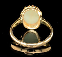 14k Yellow Gold 1.80 Carat Australian Genuine Natural Opal Ring Size 7 (#J6572)