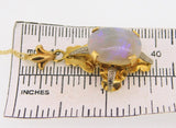 Vintage 18k Oval Genuine Natural Opal with 14k Chain (#J3908)
