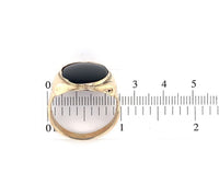 10k Yellow Gold Men's Genuine Natural Black Onyx Ring Jewelry (#J5675)