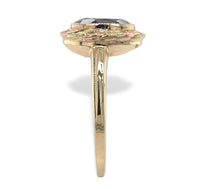 10k Yellow and Rose Gold Red Synthetic Lab-Created Spinel Ring 10.25 (#J7086)
