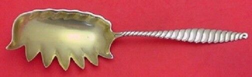 Oval Twist by Whiting Sterling Silver Macaroni Server Goldwashed 9 5/8"