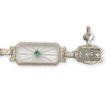 14k Filigree Crystal Quartz Bracelet w/Diamond and Lab-Created Stones (#J7360)