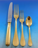 Malmaison by Christofle Silverplate Gilded Flatware Service 8 Set 58 pcs Gold