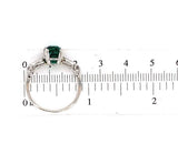 Platinum 3.24ct Green Genuine Natural Tourmaline Ring Jewelry (#J5715)