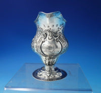 English Georgian Sterling Silver Creamer Repoussed Landscape Fox Birds (#5518)