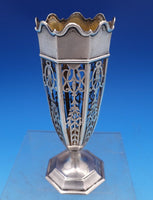 W. Lister and Sons English Estate Sterling Silver Vase with Glass #7728 (#8121)