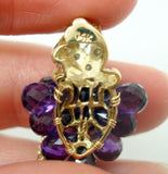 Laura Ramsey 14k Gold Briolette Genuine Natural Amethyst Grapes Pendant (#J451)