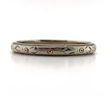 18k White Gold Wedding Band Jewelry with Geometric Design Size 7 (#J5879)