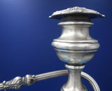Silver on Copper Candelabra Pair Three-Light 20 inch #6449