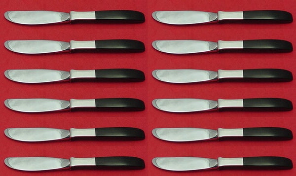 Contrast by Lunt Sterling Silver Butter Spreader Hollow Handle Set of 12 6 1/2"