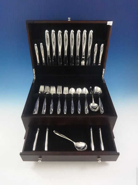 Silver Sculpture by Reed & Barton Sterling Silver Flatware Service 8 Set 49 Pcs