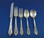Rose Point by Wallace Sterling Silver Flatware Set For 8 Service 45 Pieces