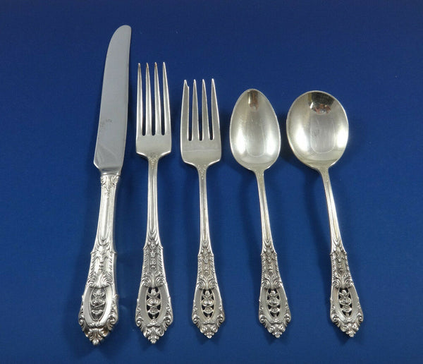 Rose Point by Wallace Sterling Silver Flatware Set For 8 Service 45 Pieces