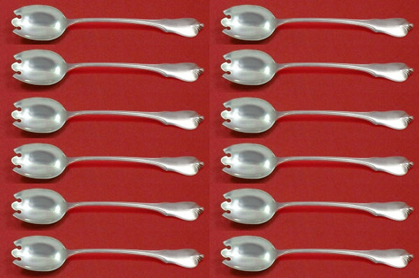 Grand Colonial by Wallace Sterling Silver Ice Cream Dess. Fork Custom Set 12pcs