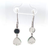 Pair of 18k White Gold GIA A Jadeite Jade Drop Earrings with Diamonds (#J6526)
