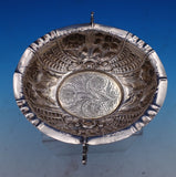 Charles Stuart Harris English Victorian Sterling Silver Bowl Oval Flowers #8424