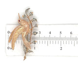 14k Gold and Silver Antique Bird Pin Brooch with Genuine Natural Diamonds #J6368