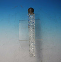 French Sterling Silver Perfume Flask with Cut Crystal Hammered Lid 10 3/4" #5550