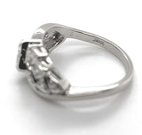 14k White Gold Vintage .50ct Genuine Diamond Engagement Ring w/GIA Report #J6748