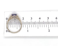 14k White Gold 1.43 Carat Purple Genuine Natural Sapphire Filigree Ring (#J7174)