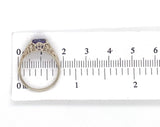 14k White Gold 1.43 Carat Purple Genuine Natural Sapphire Filigree Ring (#J7174)