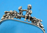 Labors of Cupid .835 Silver Napkin Ring w/ Child and Squirrel Made in W. Germany