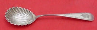 Bailey and Co Coin Silver Preserve Spoon Engine Turned Bright-Cut Shell 7 3/8"