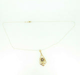 10k Tri-Color Genuine Natural Diamond Flower Pendant with 14k Chain (#J4320)